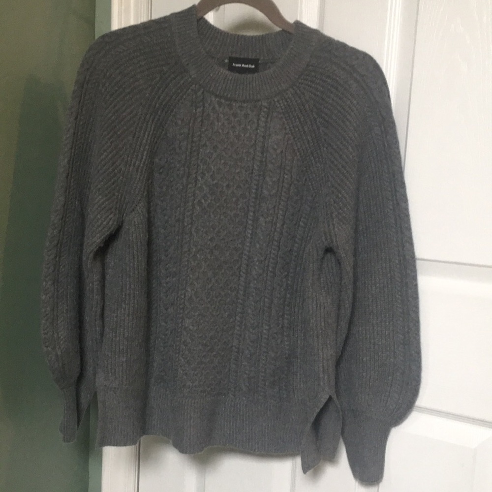 Frank & Oak Relaxed Cable Knit Sweater - Large